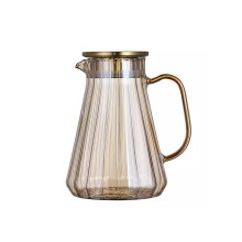 Large Capacity Glass Water Pitcher and Multicolored Tea Pot Set for Hot or Cold Drinks 1.5L