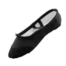 Dance Leather Toe Canvas Shoes For Girls Ballet Slippers Split Sole Black EU 39