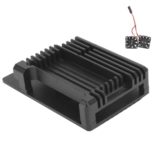 Θήκη Raspberry Pi, Ποιότητα κράματος αλουμινίου CNC για Raspberry Pi4Model B, με διπλό ανεμιστήρα 2