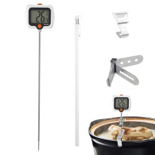 Cooking Thermometer with Long Stainless Steel Probe and Rotatable Display for Deep Frying and BBQ