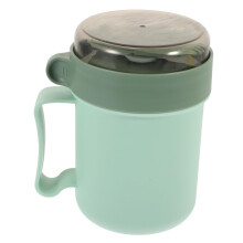 Microwave Soup Mug with Lid and Spoon, Leakproof Portable Cereal Cup for Travel Breakfast