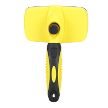 Self Cleaning Pet Grooming Brush, Retractable Bristles for Easy Hair Removal, Fine Wire Bristles with Ergonomic Handle, Ideal for Removing Knots and