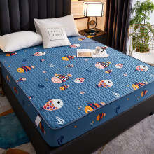 King Waterproof Fitted Sheet with Deep Pocket, Breathable Polyester Cotton Mattress Protector, Fish Print, 180x200cm