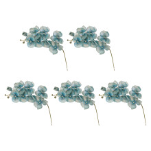 Vibranted Silk Butterfly Orchids Branch-Lake Blue 5 pieces