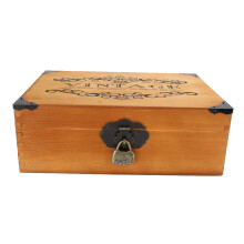 Decorative Wood Box For Home Decoration Large Capacity Wooden Storage Box With Flip Cover And Wear Resistant Surface