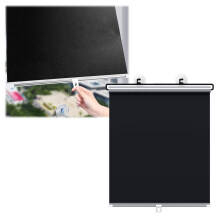 No Drill Blackout Roller Shades with Suction Cups, Thermal Insulated Waterproof Window Blind 19x48in