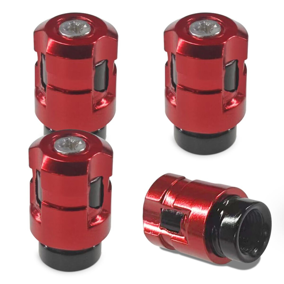 4Pcs Aluminum Alloy Tire Valve Stem Caps Leakproof Corrosion Resistant Universal For Car Truck Bike Motorcycle Red 9199774728034