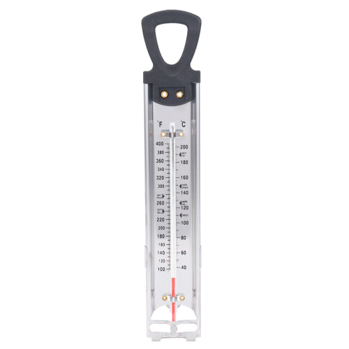 Candy/Jelly/Deep Fry Thermometer, Stainless Steel, with Pot Clip Attachment and Quick Reference Temperature Guide