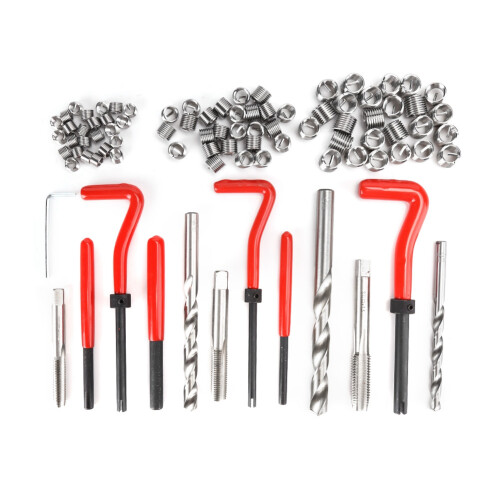 Re-thread Tool Full Set for Engine Maintenance, Wire Thread Inserts with Insert Installations and Twist Drill Bits, Thread Repair Kit for Mechanical 1