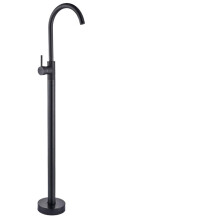 Black Bronze Freestanding Bathtub Faucet with Shower Mixer Tap, Floor Mounted Rotating Spout for Hot and Cold Water