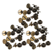 Bronze Book Rivets 30 Pack Flat Knurling for Leather Binding 9.5x4mm