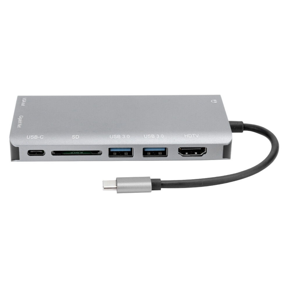 Typec Dock: 8In1 Usb3.0 Hub 4K Hdmi Ethernet Audio Gray 7891379696092