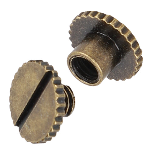 Bronze Book Rivets 30 Pack Flat Knurling for Leather Binding 9.5x4mm 2
