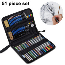 Professionele schetsset, tekenbenodigdheden voor beginners en professionals: grafietpotlodenset, houtskoolpotloden, schaduwgereedschap,