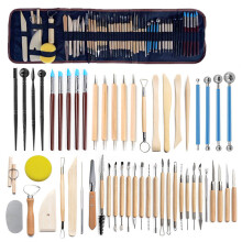 Outils de sculpture sur argile pour artistes, kit d'outils pour pâte polymère, outils en céramique avec poignées ergonomiques et éponge de