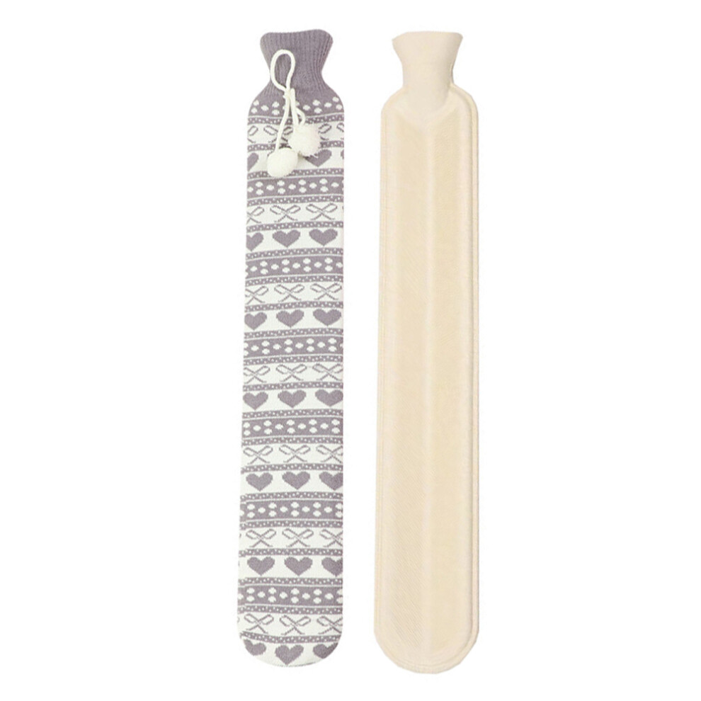 Safety and Leakproof Hot Water Bottle, Soft Cover Adds Style, Extra Long Length for Targeted Warmth, Heat Retention for Extended Use (2L)