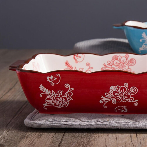 Ceramic Baking Dish 500ml Rectangular with Handles, Oven Safe Tray for Cheese and Home Cooking 1
