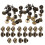 Bronze Book Rivets 30 Pack Flat Knurling for Leather Binding 9.5x4mm 14