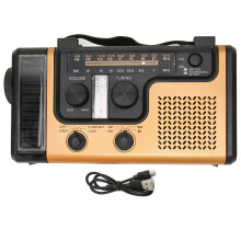 Emergency Radio, Multi-Band Solar Hand Crank 5000Mwh Rechargeable Power Bank, Portable Flashlight & Reading Lamp for Emergency