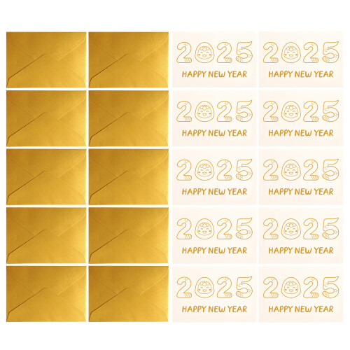 10Pcs Cartoon New Year Greeting Card with Envelope for-Type A