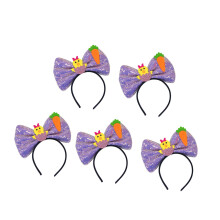 5Pcs Sequins Headbands Cartoon Hairband Bowknot Headbands For-5