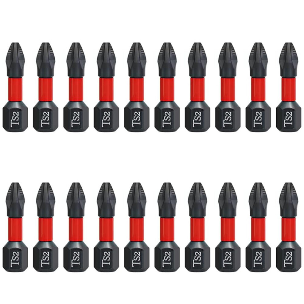 20Pcs Ph2 25Mm Magnetic Phillips Screwdriver Bits 1/4 Inch Hex Shank Antislip Impact Set 9187378966853