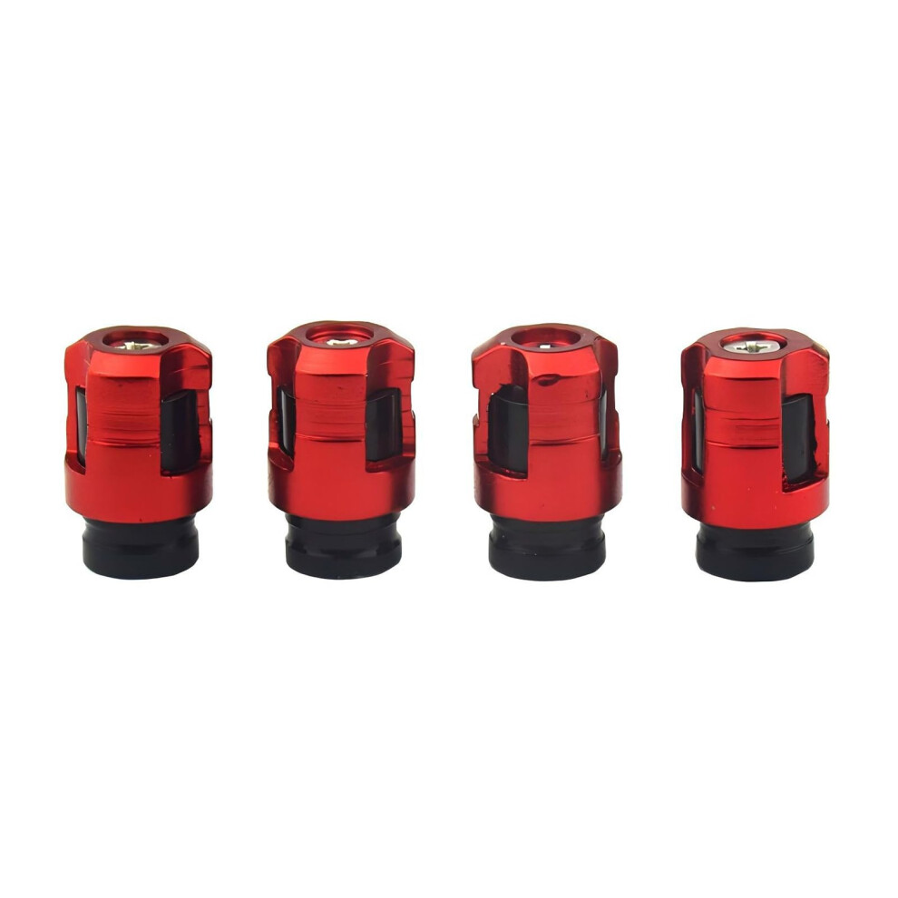4 Pcs Aluminum Alloy Tire Valve Stem Caps, Leak Proof Dust Covers With Airtight Seal For Car Motorcycle Truck Red 9187378966846