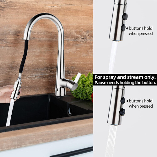 Touchless Kitchen Faucet with Pull Down Sprayer, Motion Sensor, 360 Swivel, Brass Finish 2