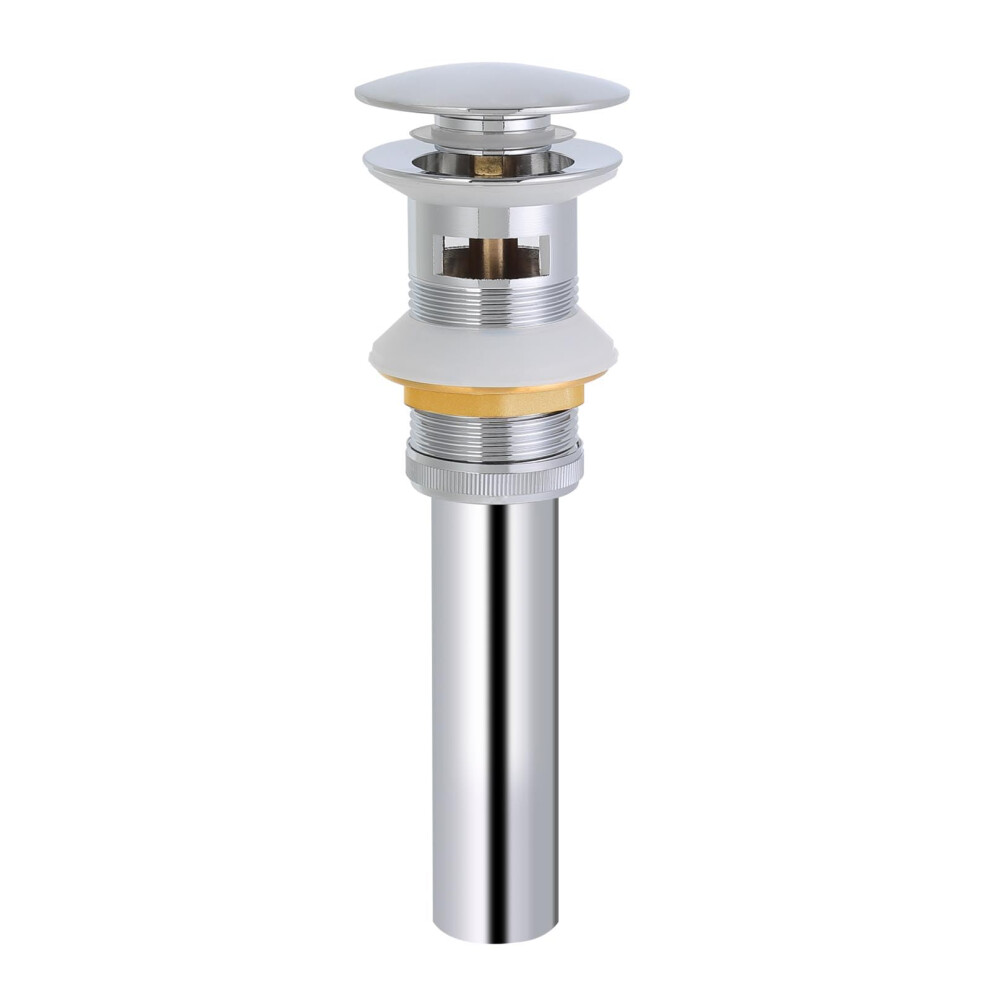 Allmetal Bathroom Sink Pop Up Drain With Overflow, Rustresistant Polished Chrome Finish 9187378967300