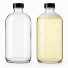 2 Pack 32oz Glass Growler Boston Round Bottles with Tight Seal BPA Caps for Kombucha