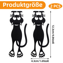O sonho de qualquer leitor: marcador de livros em acrílico resistente com um gatinho preto fofo, perfeito para materiais escolares e de escritório.