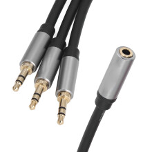 Kabel słuchawkowy z mikrofonem, 3,5 mm TRRS-3,5 mm żeński-męski, doskonała wydajność i ochrona przed korozją, do telefonów komórkowych,