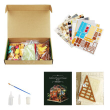 Miniature Dollhouse Kit With LED Accessories Furniture Premium Design Wooden Puzzle For Adults Non Toxic Educational Craft Gift Natural Wood