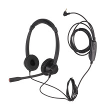 Binaural Office Headset, Ergonomic Curved Headbands for Optimal Wearing, Noise Cancelling Microphone for Quiet Listening, Supports 2.5mm Plug, 3.5mm