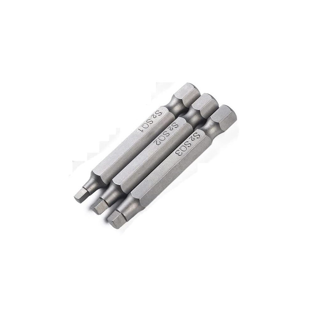 Square Screwdriver Bits Set Sq1 Sq2 Sq3, 1/4 Inch Hex Shank S2 Steel, Magnetic Drill Bit 50Mm 9199774732321