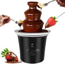 Mini Stainless Steel Chocolate Fountain with Smooth Flow and Preheating for Fondue Parties