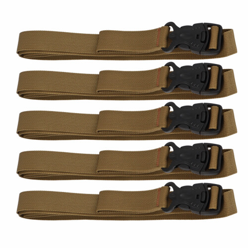 5pcs Khaki PP Braid Cargo Strap Buckle Tie Down Belt 135x2.5cm 1