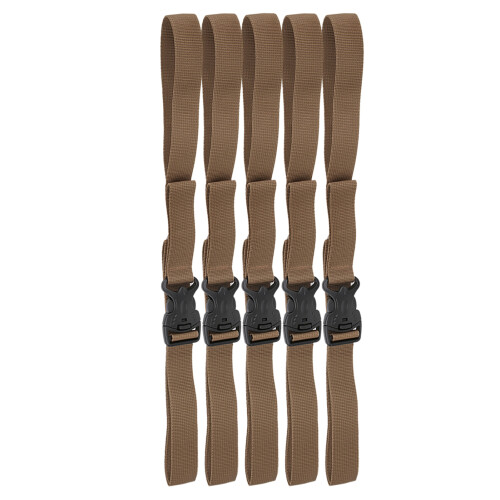 5pcs Khaki PP Braid Cargo Strap Buckle Tie Down Belt 135x2.5cm 2