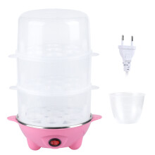 Rapid Egg Cooker For Hard Boiled Eggs, Automatic Shut-Off Egg Boiler With Double Layer Multi Functional Electric Egg Maker Includes Measuring Cup,