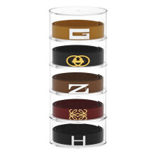 Belt Organizer Acrylic Belt Storage 5Layer Stackable Clear Dustproof Case for Closet Accessories