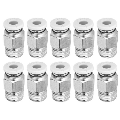 Silver M10 Thread PC4?01 Straight Pneumatic Fittings for 3D Printers 1