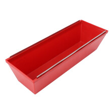 14 Inch Drywall Mud Pan ABS Plastic with Ergonomic Comfort Grip Red Plastering Tray for Mortar
