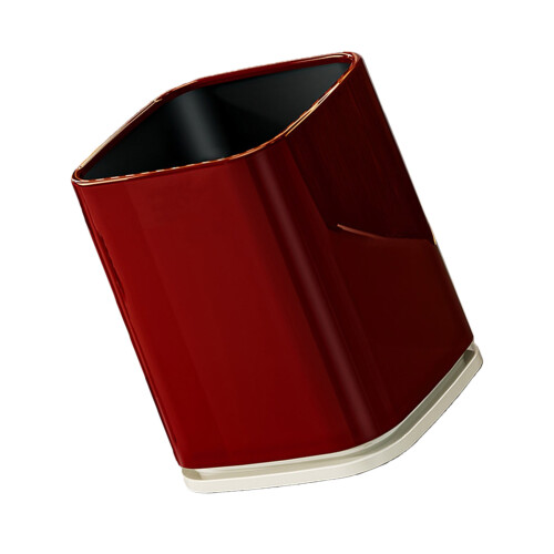 13L Wheeled Trash Bin Large Capacity Quiet Modern-retro red