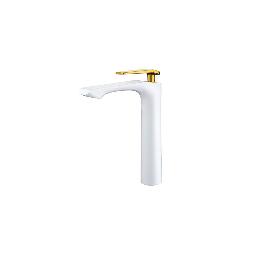 Bathroom Basin Faucet Lead Solid Brass Single Handle Mixer Tap With Watersaving Aerator White 9094768976906