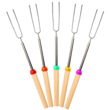 Marshmallow Roasting Sticks 32 Inch Telescoping Smores Skewers with HeatResistant Handles 5 Pack