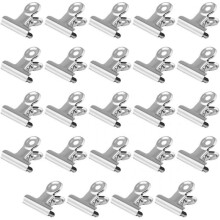 Starka, kraftiga metallklämmor, mångsidiga runda klämmor för pyssel, organisering och presentationer, 24 delar, 31 mm storlek, Bulldog-klämmor i
