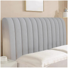 Headboard Cover Stretch Fit 360 AllInclusive Washable Polyester Protector Light Grey 160cm Blue 120cm