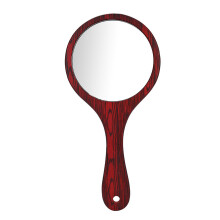 Elegant Cosmetic Mirror with Wooden Handle, Portable High-Quality Glass Beauty Vanity Mirror, Ideal for Salon Hairdressing, Make-Up, Hotels, Homes