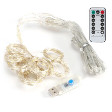 Remote-Controlled Fairy Lights, Energy-Efficient LED String Lights For Indoor Outdoor Decoration, DIY Curtain Lights, Waterproof Twinkle String