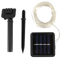 Solar lichtsnoer, waterdichte buitenverlichting voor kerst, tuin, terras, schutting, balkon (10M positief wit)